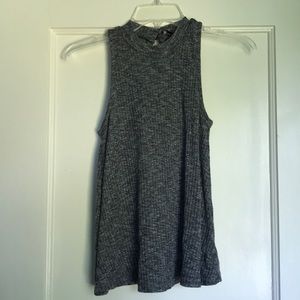 Dark grey high- neck tank top